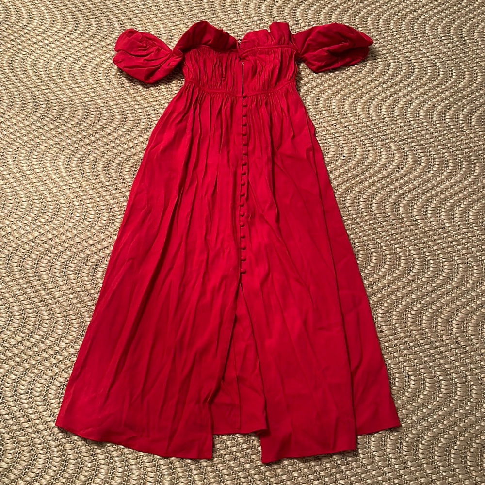 Red linen Cult Gaia Dress